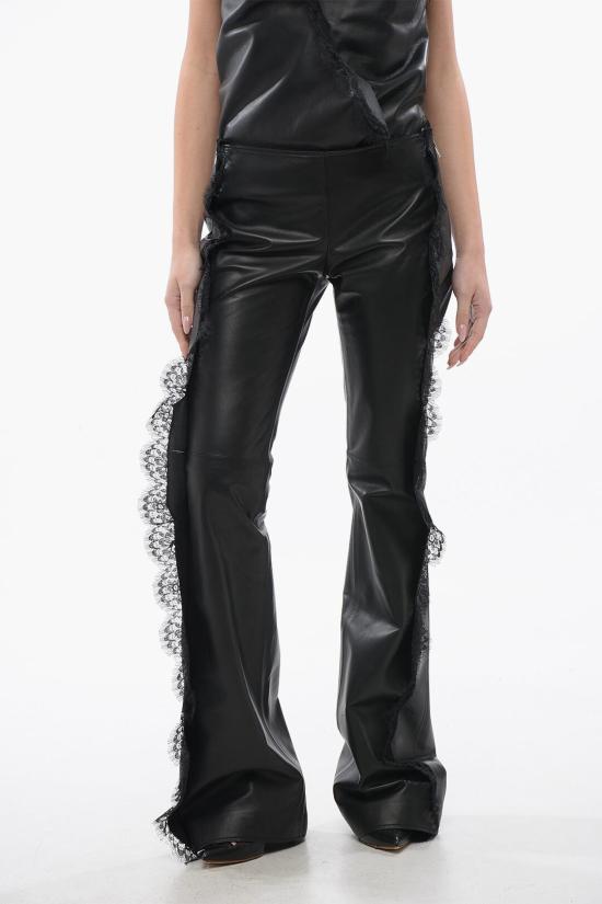  오프화이트 가죽 팬츠 OWJB040S24LEA0011000 Black