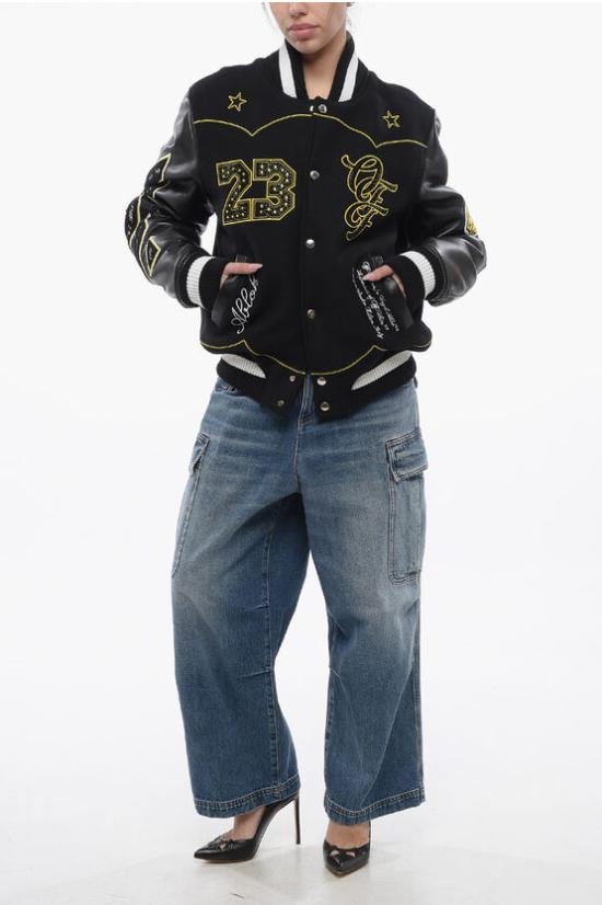  오프화이트 봄버 자켓 OWEK006S24FAB0041010 Black - OFF WHITE