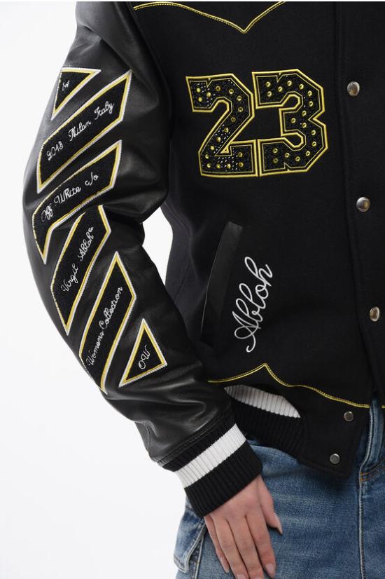  오프화이트 봄버 자켓 OWEK006S24FAB0041010 Black - OFF WHITE