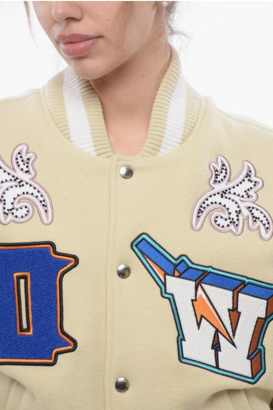  오프화이트 봄버 자켓 OWEK006S24FAB0010301 Beige - OFF WHITE