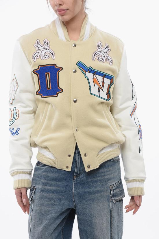  오프화이트 봄버 자켓 OWEK006S24FAB0010301 Beige
