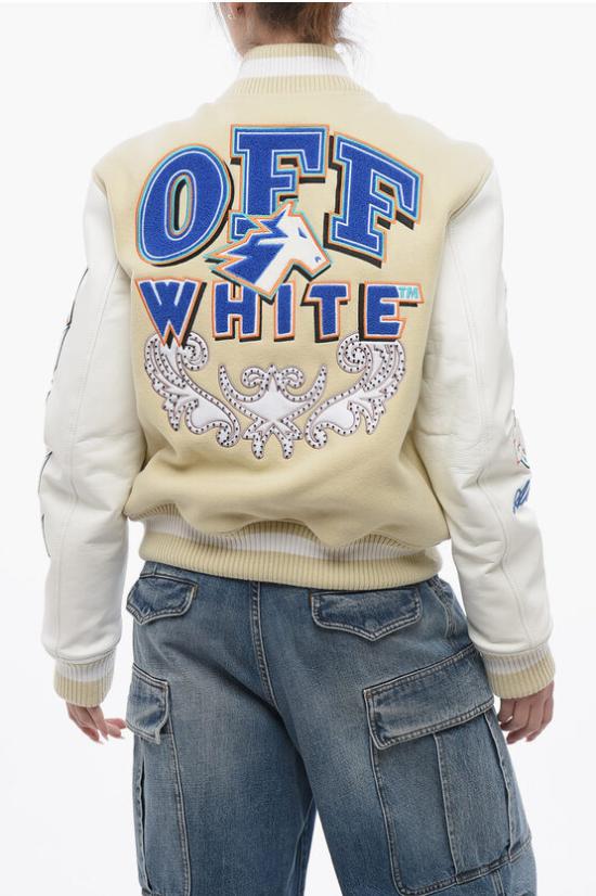  오프화이트 봄버 자켓 OWEK006S24FAB0010301 Beige - OFF WHITE