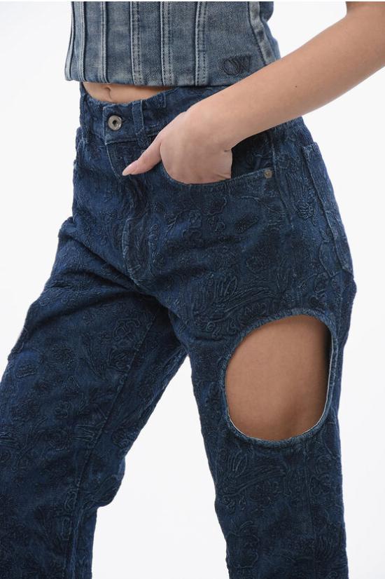  오프화이트 데님 팬츠 OWYA058S24DEN0014545 Blue - OFF WHITE