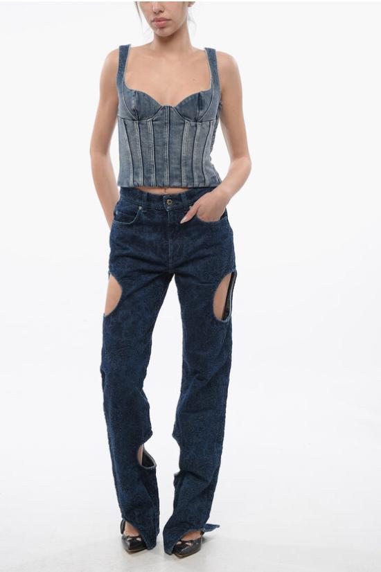  오프화이트 데님 팬츠 OWYA058S24DEN0014545 Blue - OFF WHITE