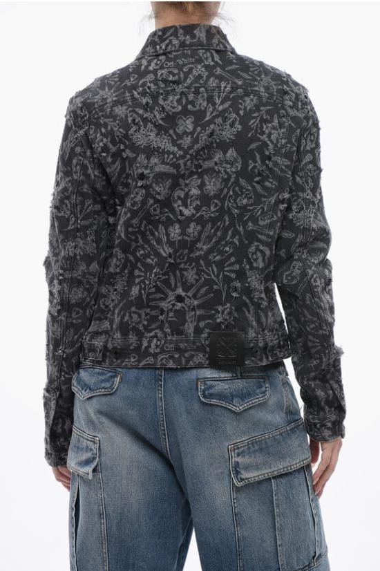  오프화이트 데님 자켓 OWYE012S24DEN0011001 Gray - OFF WHITE