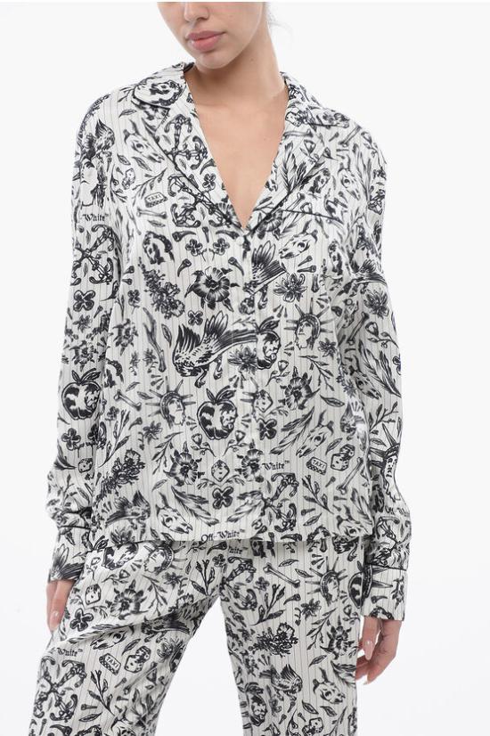  오프화이트 셔츠 OWGE016S24FAB0010110 White