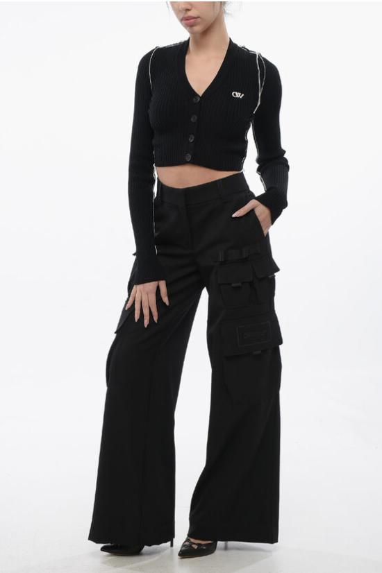  오프화이트 스트레이트 팬츠 OWCF017S24FAB0011010 Black - OFF WHITE