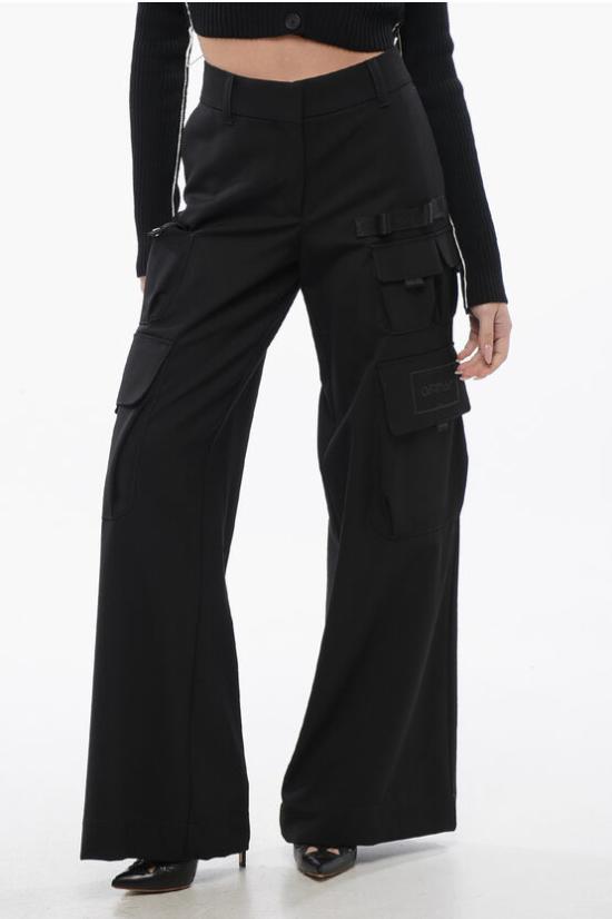  오프화이트 스트레이트 팬츠 OWCF017S24FAB0011010 Black