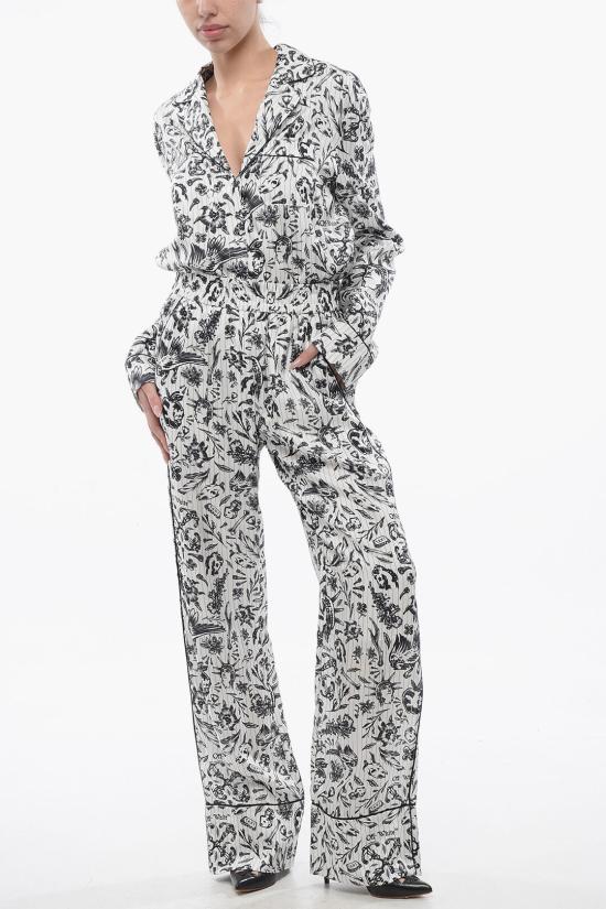  오프화이트 스트레이트 팬츠 OWCA186S24FAB0020110 Black White - OFF WHITE