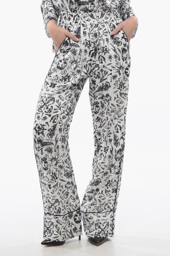  오프화이트 스트레이트 팬츠 OWCA186S24FAB0020110 Black White