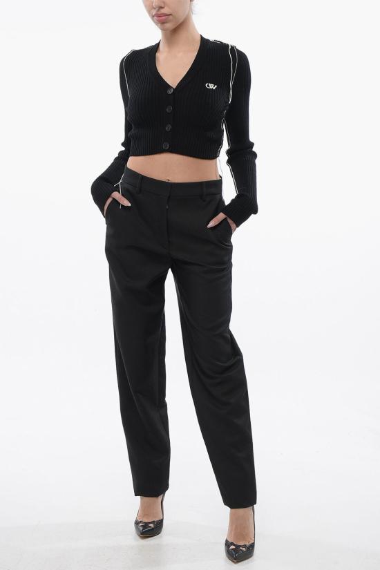  오프화이트 스트레이트 팬츠 OWCO013S24FAB0021010 Black - OFF WHITE