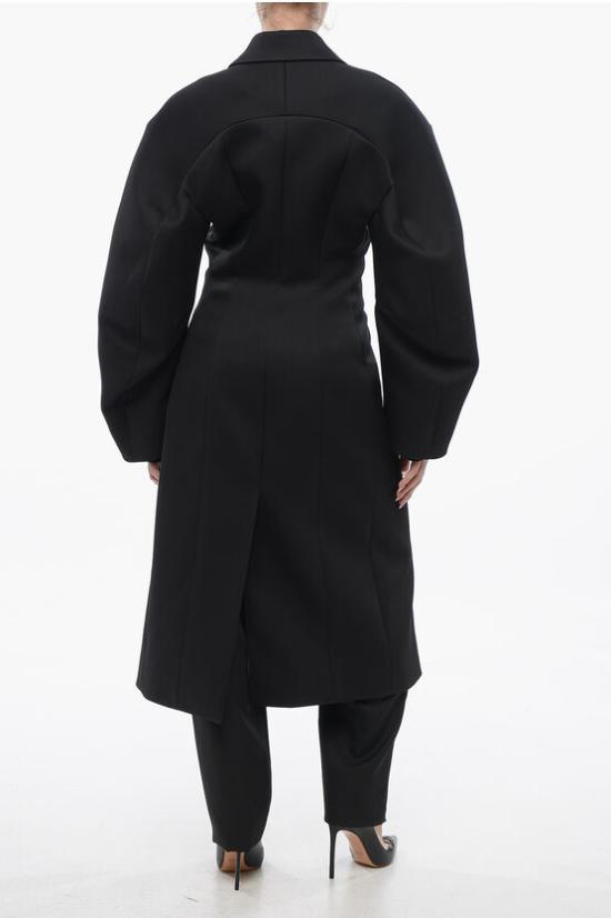  오프화이트 코트 OWER028S24FAB0011010 Black - OFF WHITE