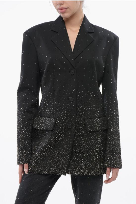  오프화이트 수트 자켓 OWEF123S24FAB0041010 Black