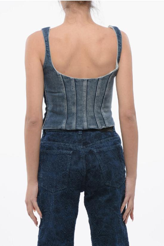  오프화이트 민소매 티셔츠 OWYP007S24DEN0014000 Blue - OFF WHITE