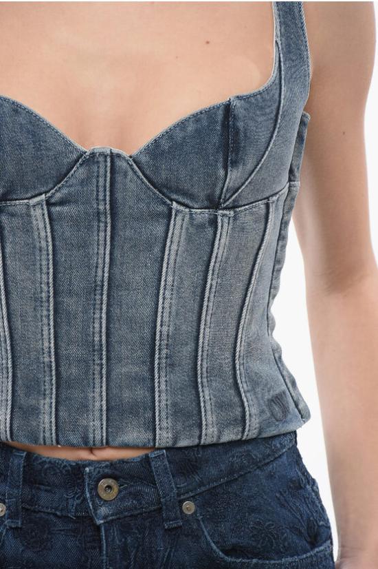  오프화이트 민소매 티셔츠 OWYP007S24DEN0014000 Blue - OFF WHITE