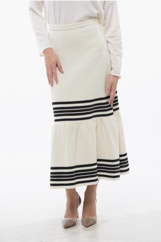  크리스챤디올 롱 스커트 414J14AM647 0810 White