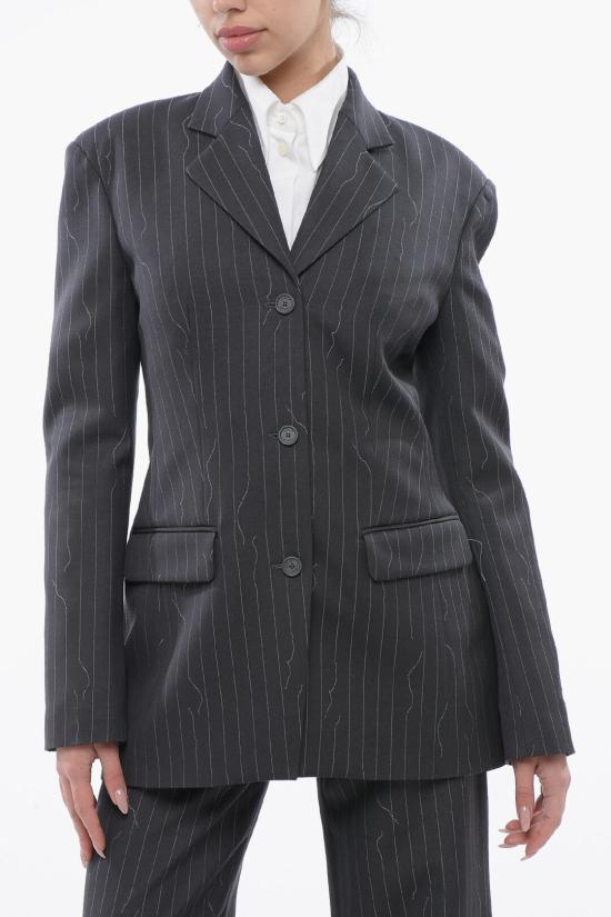  오프화이트 수트 자켓 OWEF123S24FAB0030707 Gray