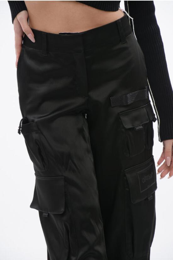  오프화이트 스트레이트 팬츠 OWCF017S24FAB0031010 Black - OFF WHITE