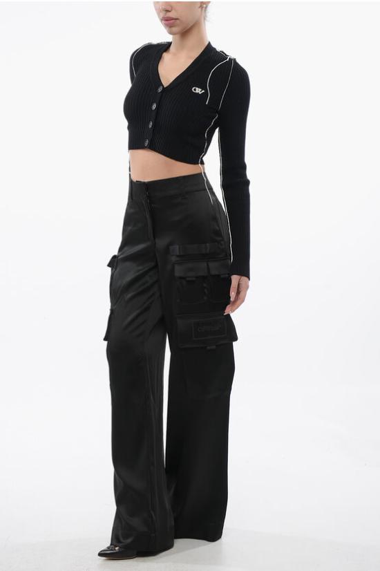  오프화이트 스트레이트 팬츠 OWCF017S24FAB0031010 Black - OFF WHITE