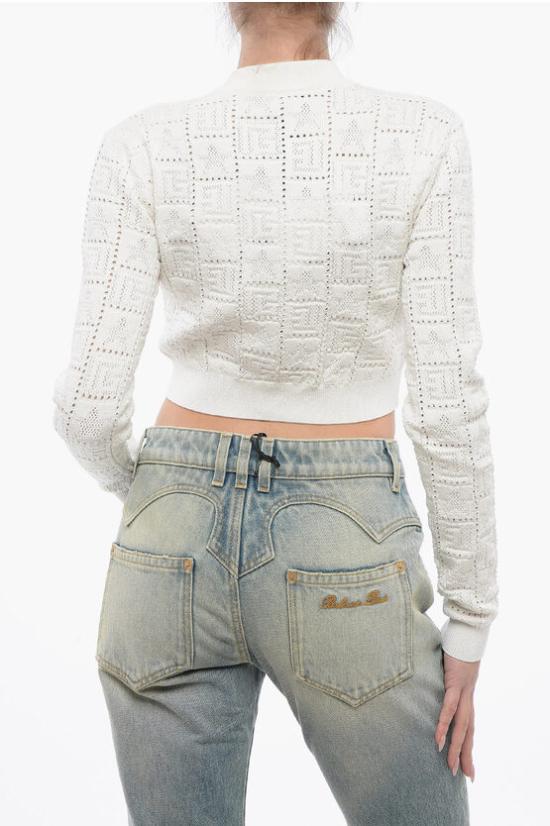  발망 가디건 CF1KL047 KF97 0FA White - BALMAIN