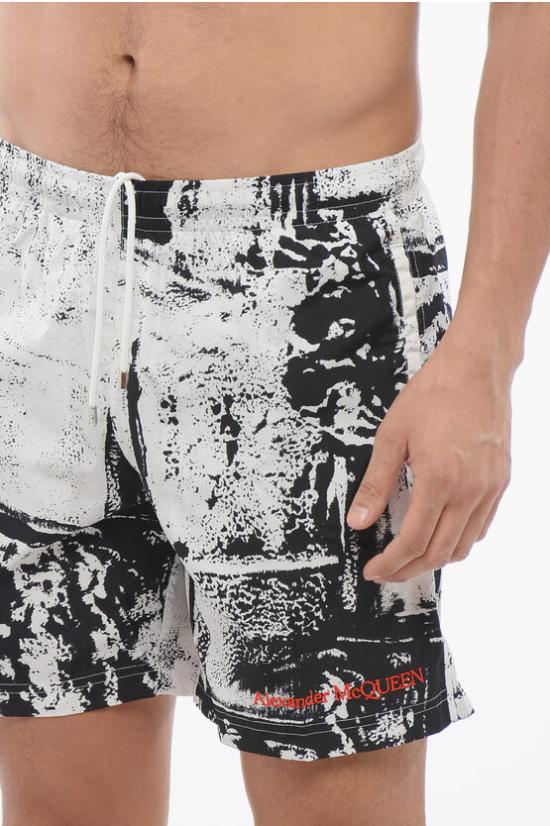  알렉산더 맥퀸 스윔팬츠 781975 4419Q 9060 Black White - ALEXANDER MCQUEEN