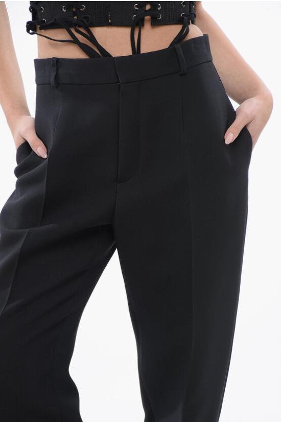  디올 스트레이트 팬츠 221P37A1166 9000 Black - DIOR