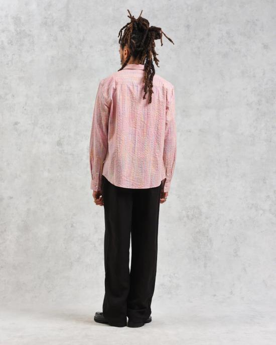  왁스 런던 긴팔 셔츠 로브  핑크 체크 - WAX LONDON