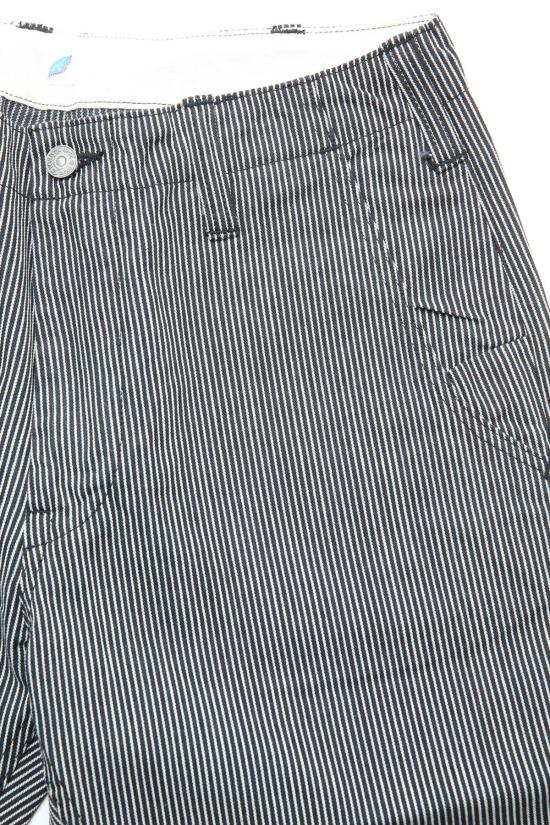  퓨어 블루 재팬 데님 팬츠 워븐 히코리 스트라이프 유틸리티  블랙 - PURE BLUE JAPAN