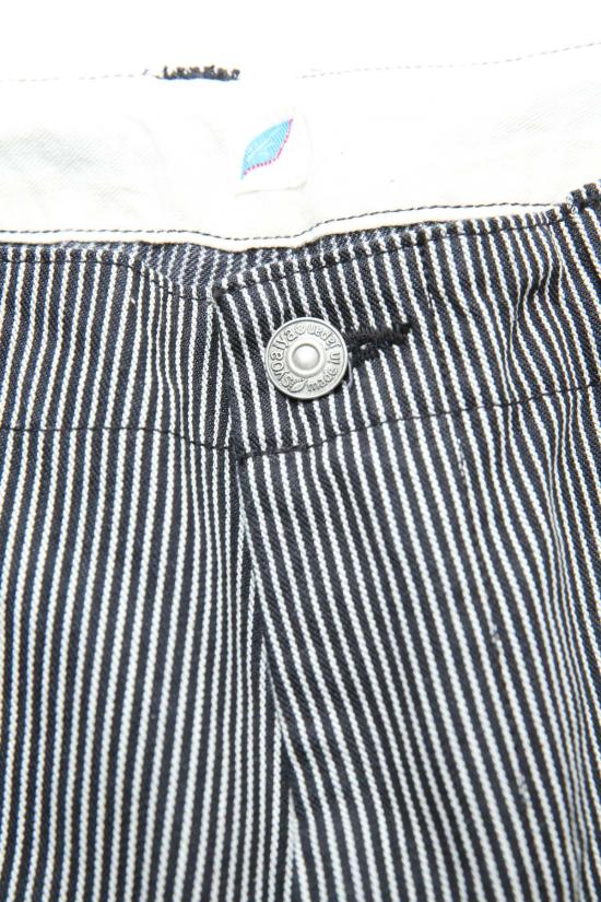  퓨어 블루 재팬 데님 팬츠 워븐 히코리 스트라이프 유틸리티  블랙 - PURE BLUE JAPAN