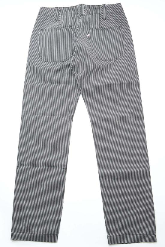  퓨어 블루 재팬 데님 팬츠 워븐 히코리 스트라이프 유틸리티  블랙 - PURE BLUE JAPAN