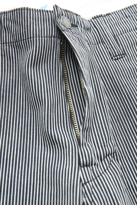  퓨어 블루 재팬 데님 팬츠 워븐 히코리 스트라이프 유틸리티  블랙 - PURE BLUE JAPAN