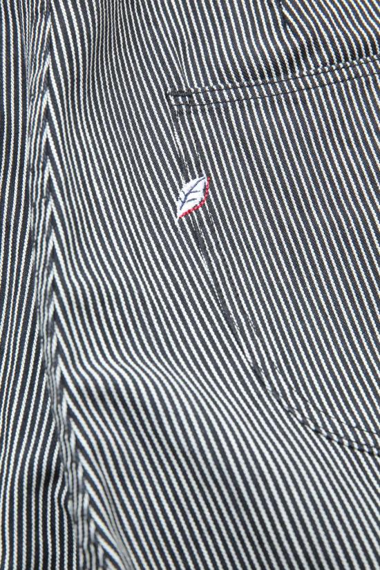  퓨어 블루 재팬 데님 팬츠 워븐 히코리 스트라이프 유틸리티  블랙 - PURE BLUE JAPAN