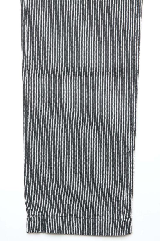  퓨어 블루 재팬 데님 팬츠 워븐 히코리 스트라이프 유틸리티  블랙 - PURE BLUE JAPAN