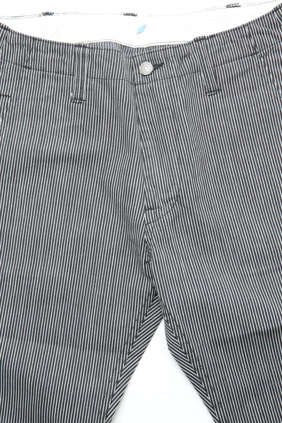  퓨어 블루 재팬 데님 팬츠 워븐 히코리 스트라이프 유틸리티  블랙 - PURE BLUE JAPAN