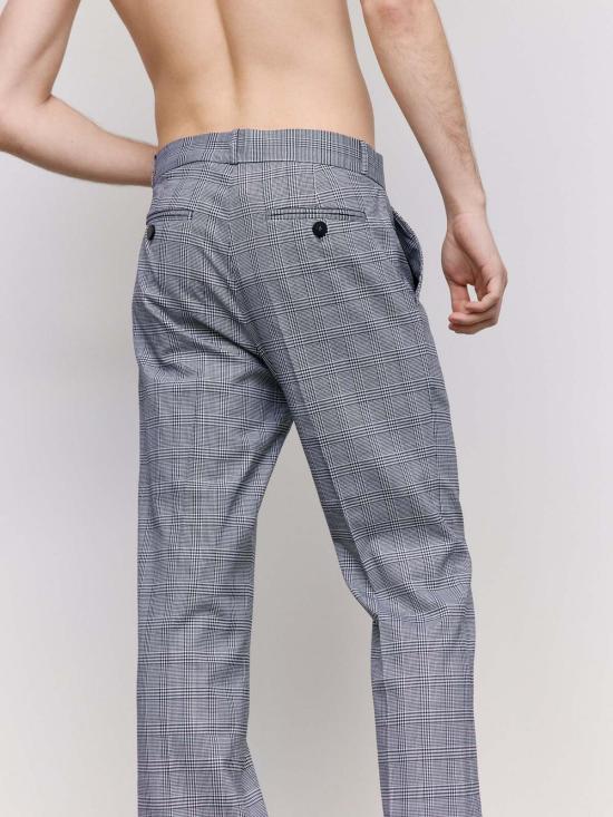  어니스트 더블유 베이커 데님 팬츠 어니스트 W. 베이커 그레이 체크 루즈핏 플레어 팬츠 - ERNEST W. BAKER