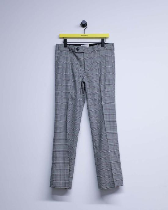  어니스트 더블유 베이커 데님 팬츠 어니스트 W. 베이커 그레이 체크 루즈핏 플레어 팬츠 - ERNEST W. BAKER