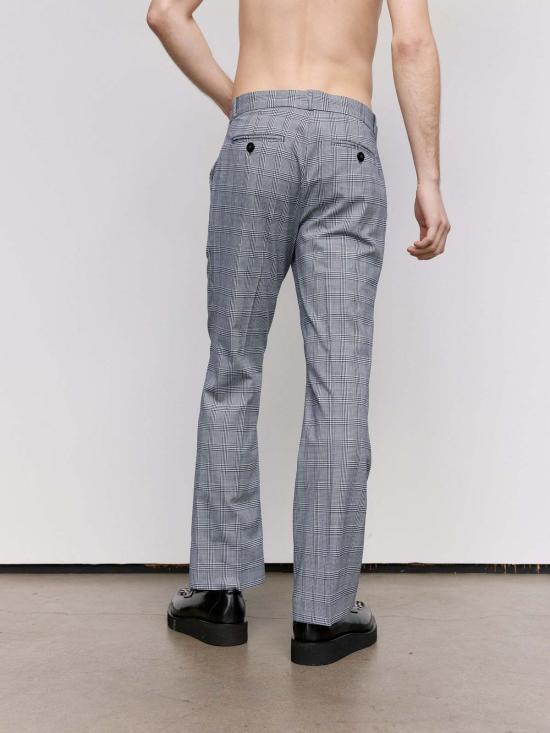  어니스트 더블유 베이커 데님 팬츠 어니스트 W. 베이커 그레이 체크 루즈핏 플레어 팬츠 - ERNEST W. BAKER