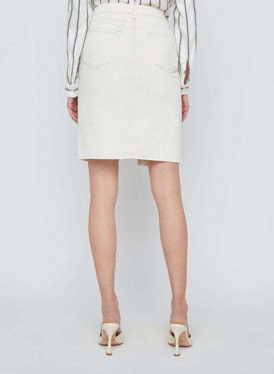  라장스 데님 스커트 L'agence Tylee 무릎 길이 스커트 마카다미아 - L'AGENCE