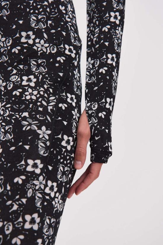  모노수트 바디수트 티셔츠 모노슈트 누아르 블로섬 바디수트 블랙 & 화이트 - MONOSUIT