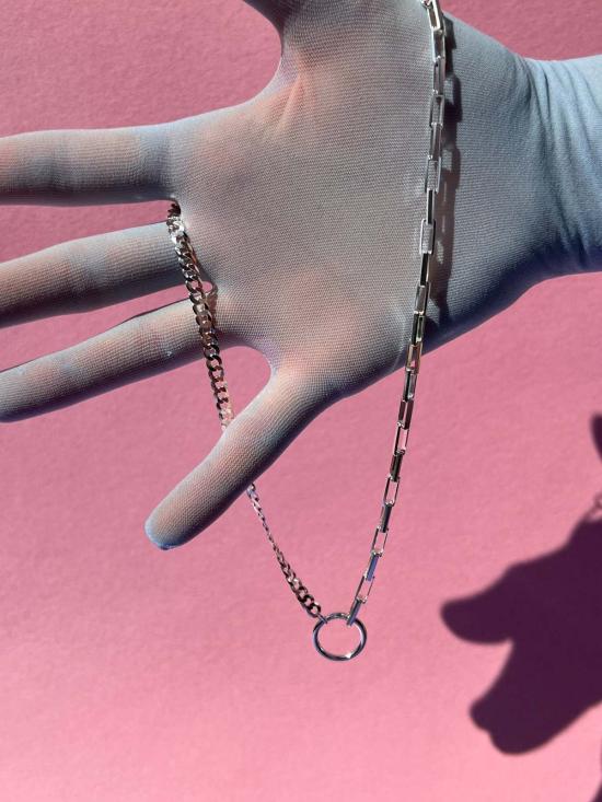  바디 더블 목걸이/팬던트 테크노 네크리스 스털링 실버