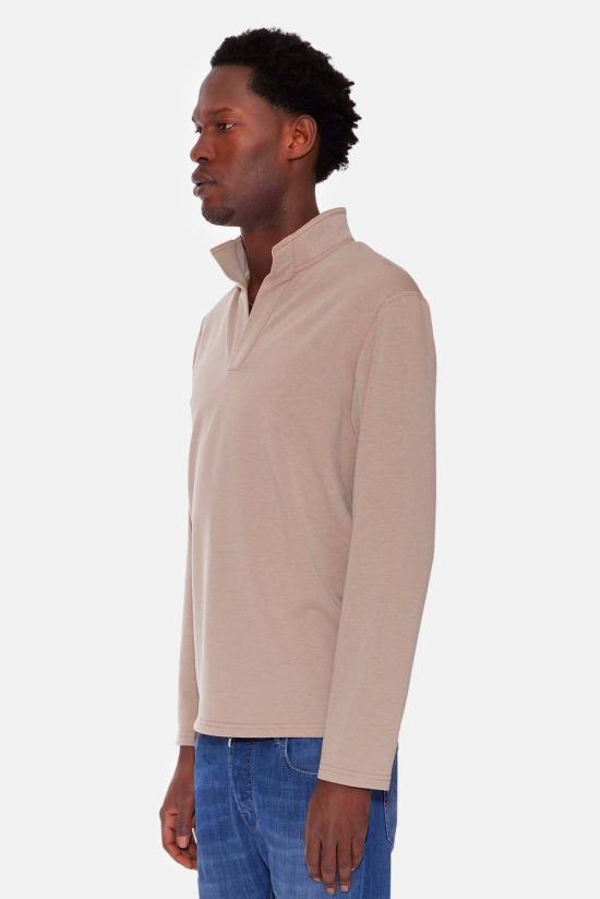  블루&크림 스웨터 메이슨 팝 칼라 풀오버 소프트 토프 - BLUE&CREAM