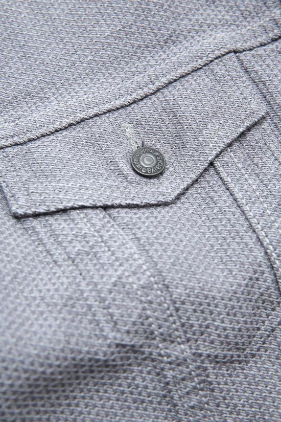  퓨어 블루 재팬 데님 자켓 Pure Blue Japan 6221 Gry 남성용 짜여진 사시코 타입 3 재킷 그레이 × 블랙 - PURE BLUE JAPAN