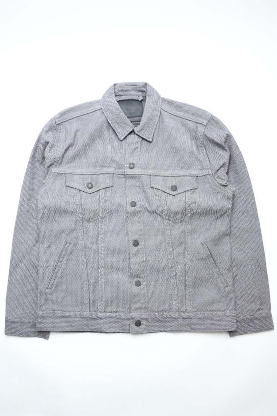  퓨어 블루 재팬 데님 자켓 Pure Blue Japan 6221 Gry 남성용 짜여진 사시코 타입 3 재킷 그레이 × 블랙