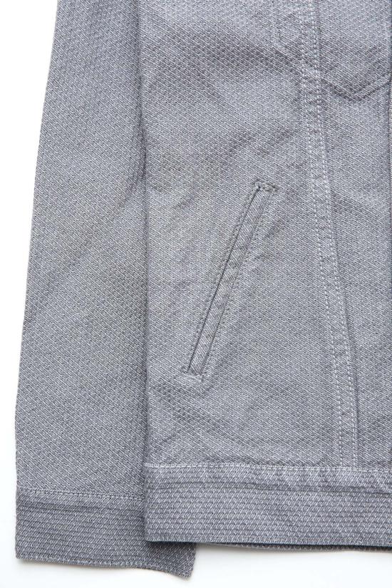  퓨어 블루 재팬 데님 자켓 Pure Blue Japan 6221 Gry 남성용 짜여진 사시코 타입 3 재킷 그레이 × 블랙 - PURE BLUE JAPAN