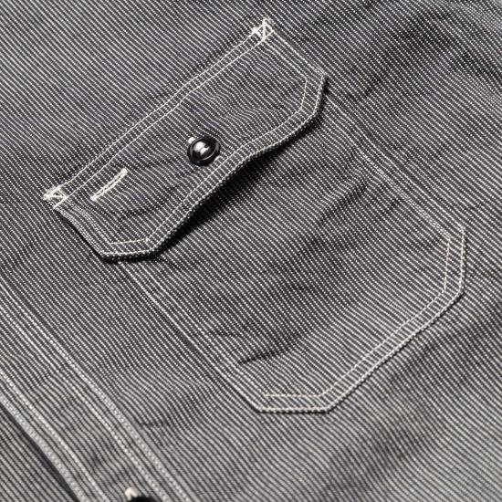  슈가케인 긴팔 셔츠 슈가 케인 Sc25511 진 코드 워크  블랙 - SUGAR CANE