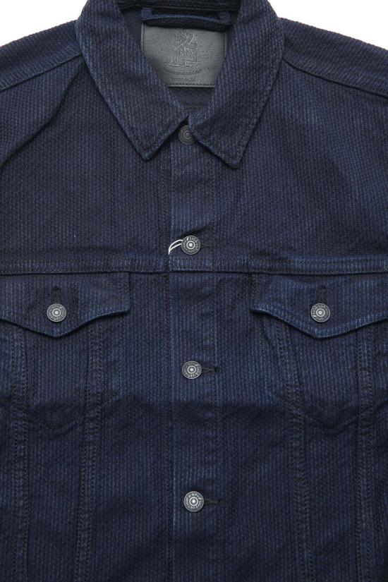  퓨어 블루 재팬 데님 자켓 [6221 Id] 짜여진 사시코 타입 3 재킷 인디고 X 블랙 - PURE BLUE JAPAN