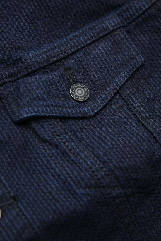  퓨어 블루 재팬 데님 자켓 [6221 Id] 짜여진 사시코 타입 3 재킷 인디고 X 블랙 - PURE BLUE JAPAN