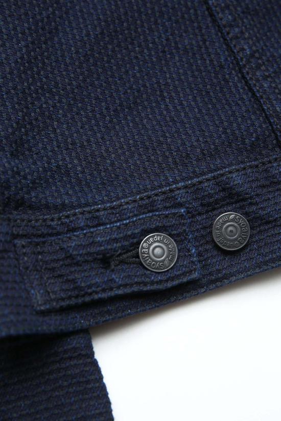  퓨어 블루 재팬 데님 자켓 [6221 Id] 짜여진 사시코 타입 3 재킷 인디고 X 블랙 - PURE BLUE JAPAN