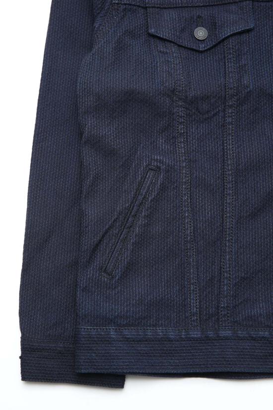  퓨어 블루 재팬 데님 자켓 [6221 Id] 짜여진 사시코 타입 3 재킷 인디고 X 블랙 - PURE BLUE JAPAN