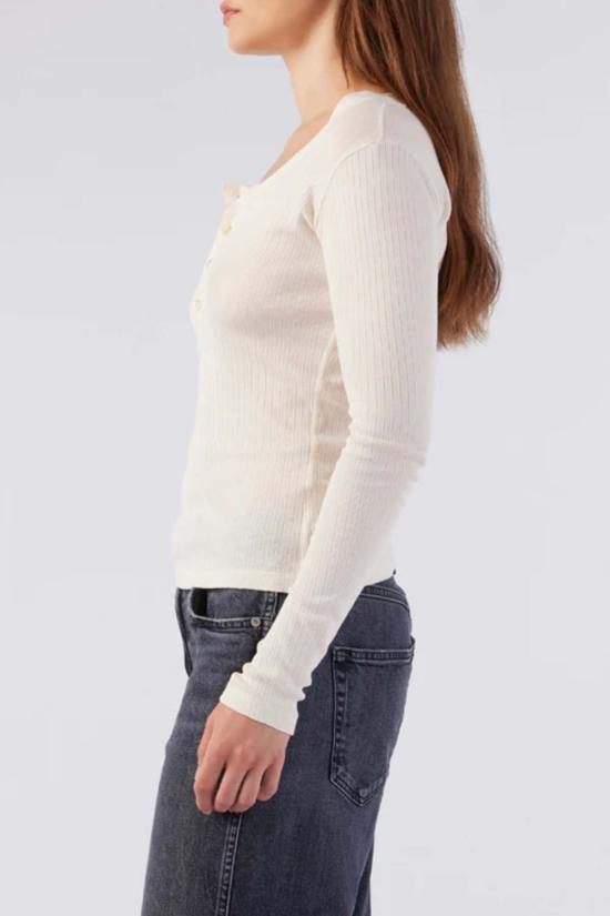  아모 데님 반팔 티셔츠 스위트 롱슬리브 헨리 본 - AMO DENIM